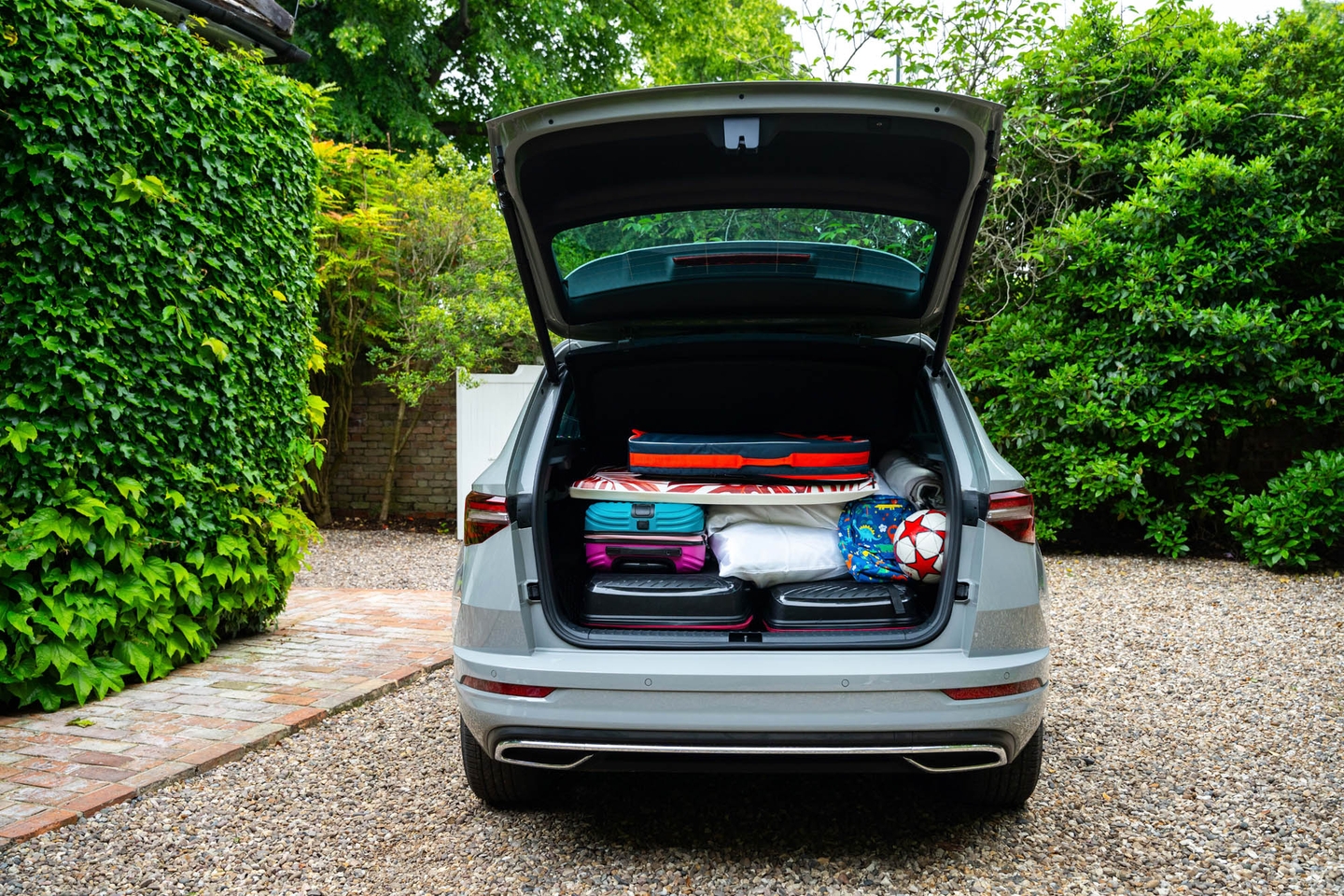 Skoda Karoq boot loaded with luggage