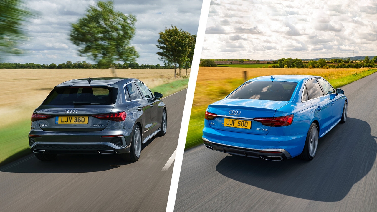 Audi A3 vs Audi A4 – rear three quarter