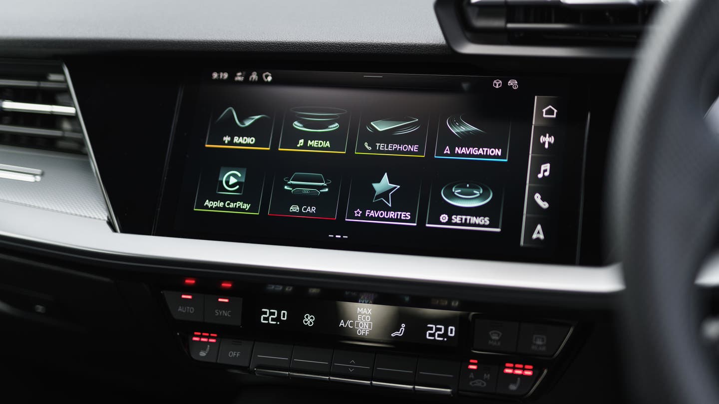 Audi A3 menu screen