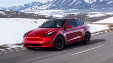 Tesla Model Y review front three quarter