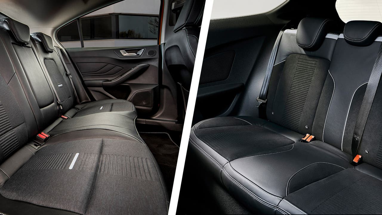 Ford Focus (left) vs Ford Fiesta (right) rear seats