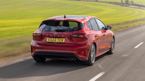 Ford Focus driving rear view