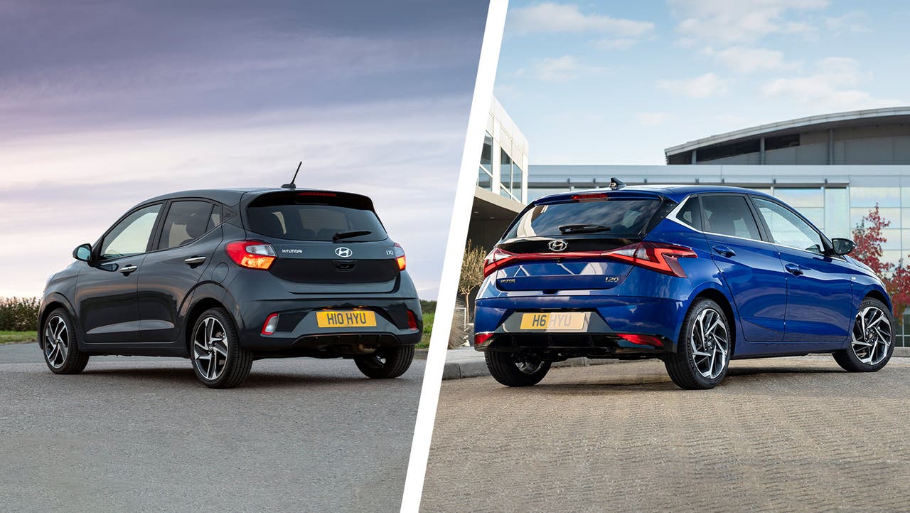 Hyundai i10 vs Hyundai i20 rear three quarter