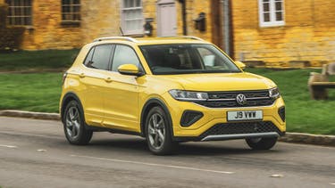 Volkswagen T-Cross R-Line driving, Rubber Ducky Yellow