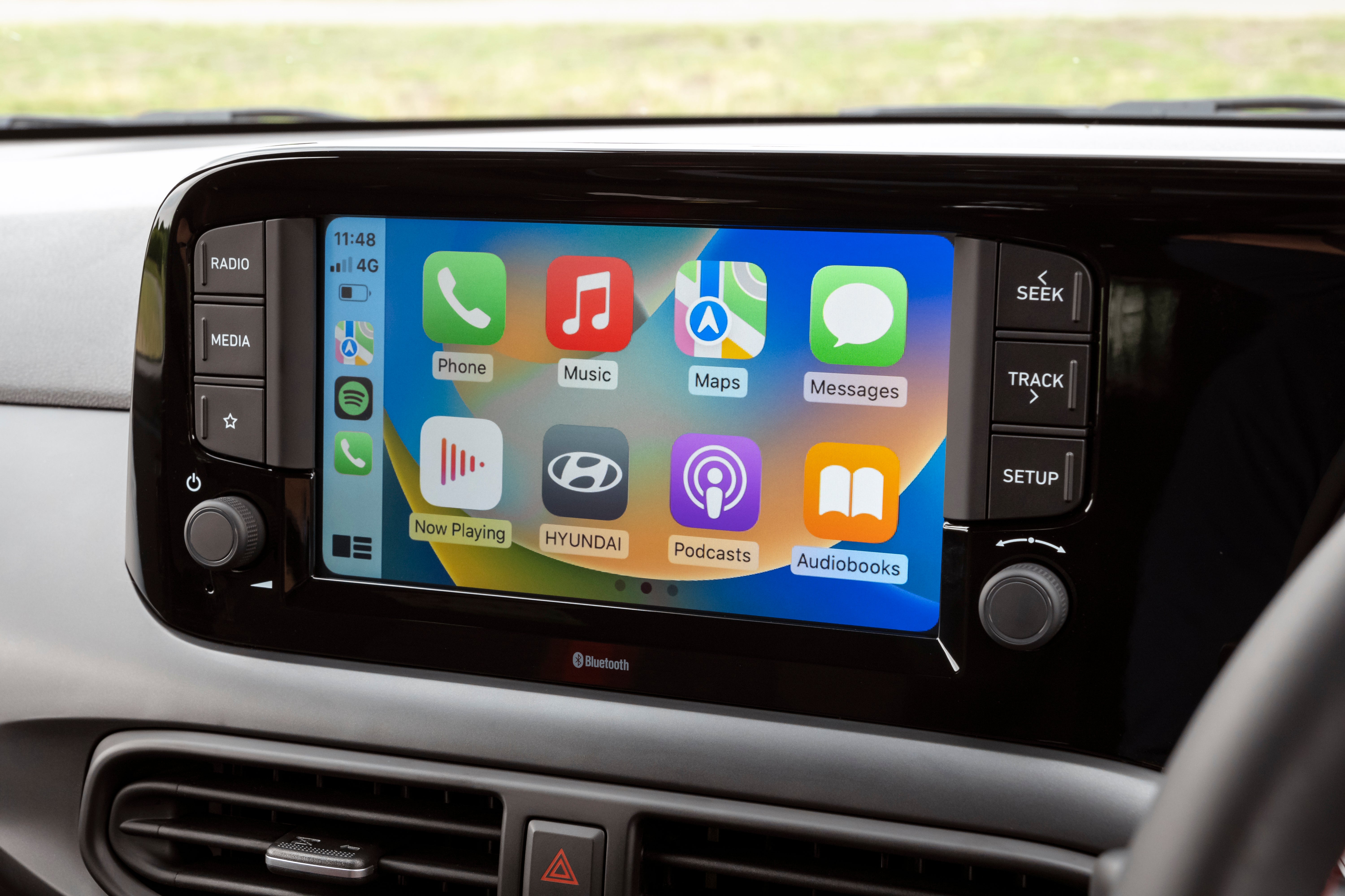 Hyundai i10 infotainment screen with Apple CarPlay