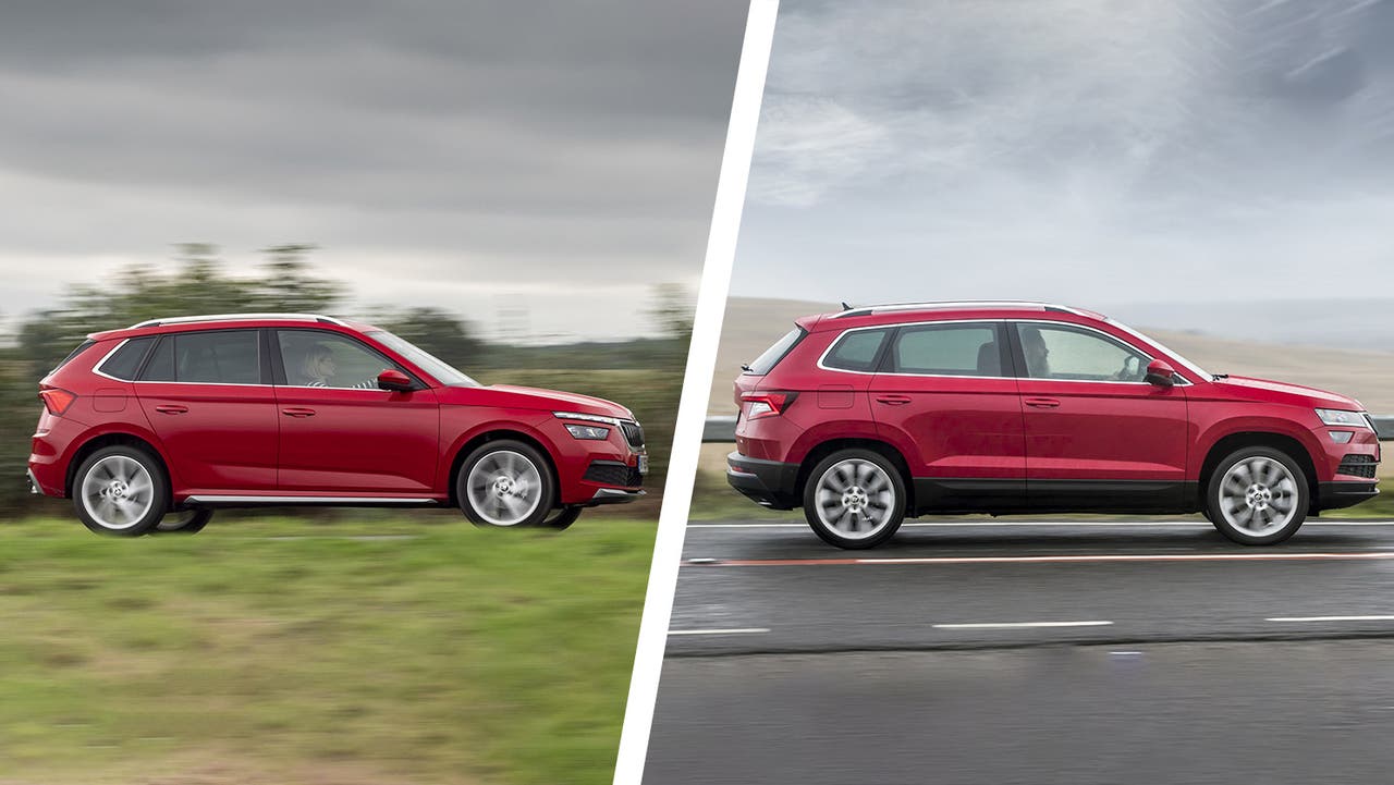 Skoda Kamiq vs Skoda Karoq – side driving