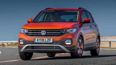 2019 VW T-Cross driving, orange