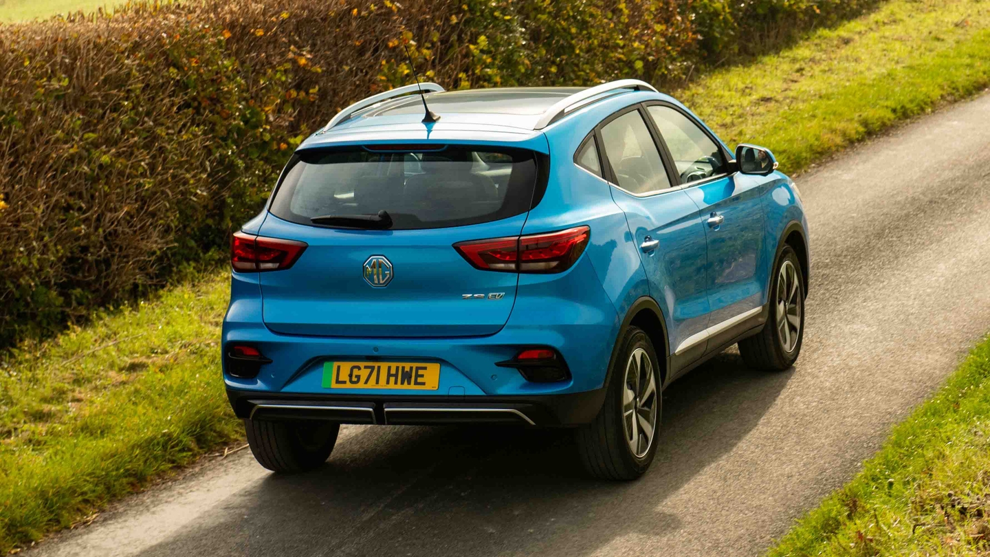 MG ZS EV driving rear