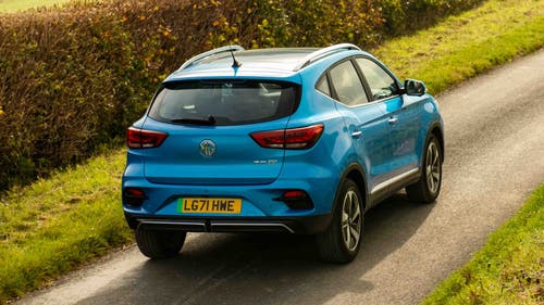 MG ZS EV driving rear