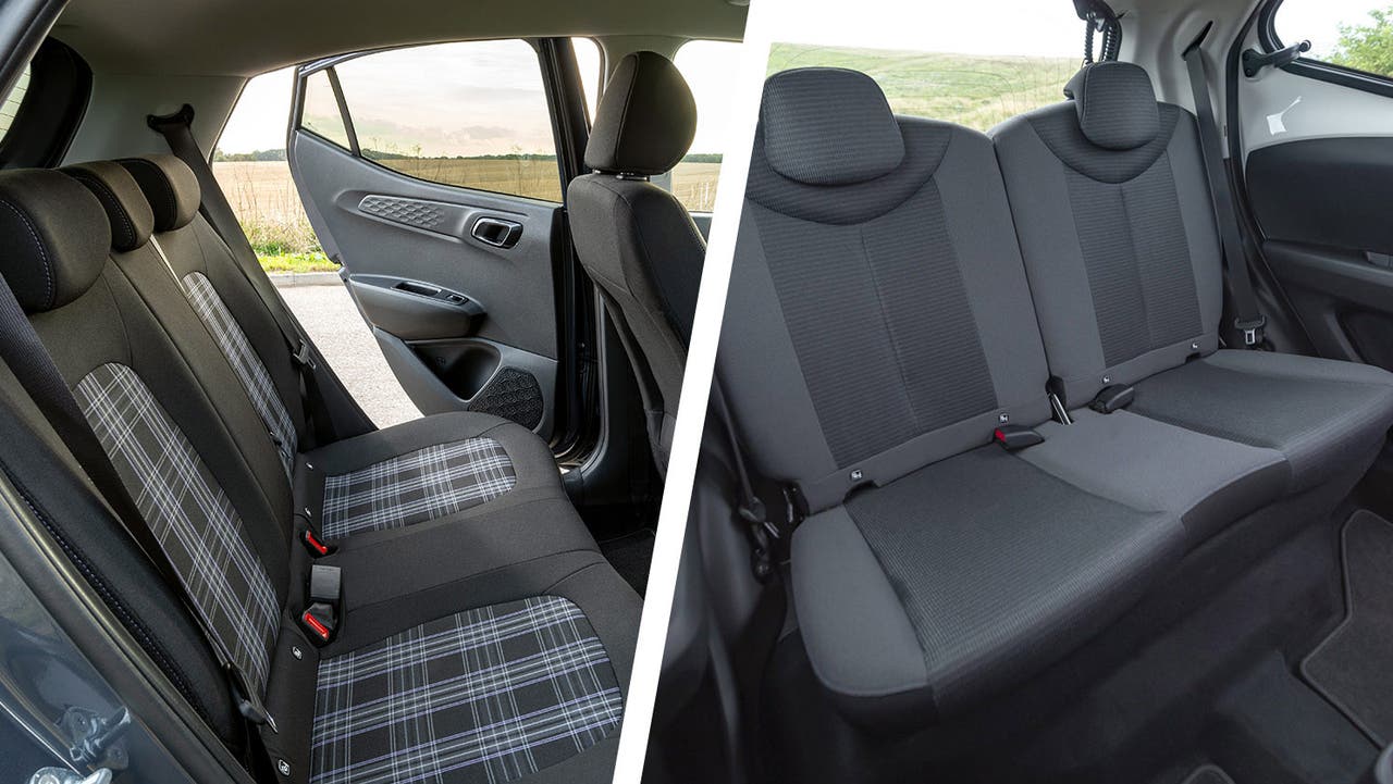 Hyundai i10 vs Toyota Aygo rear seats