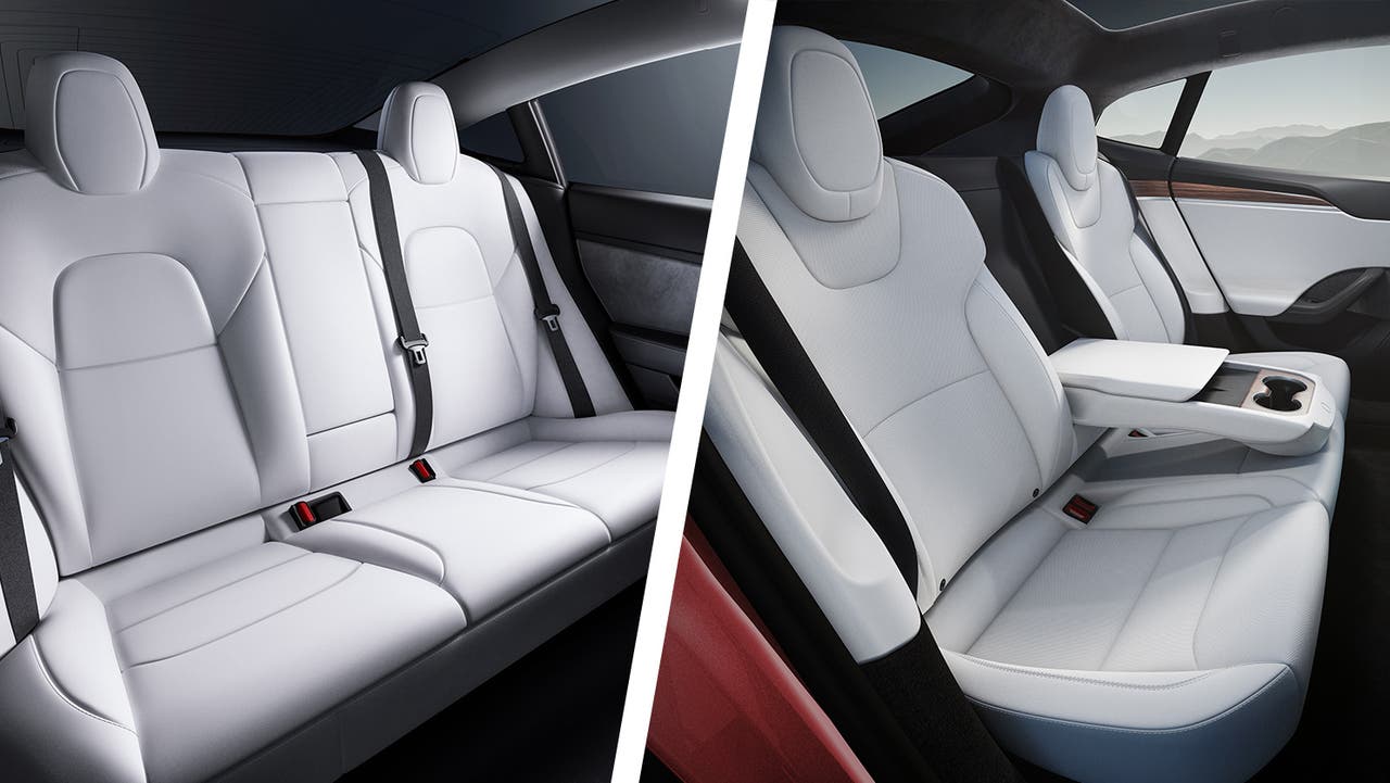 Tesla Model 3 vs Tesla Model S rear seats