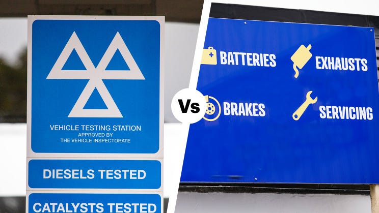 What's the difference between an MOT and a service?