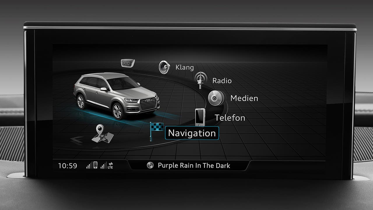 Audi Q7 infotainment screen main menu