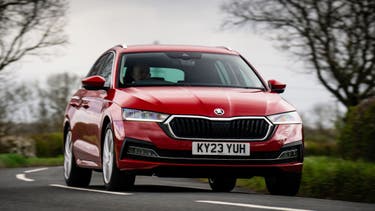 Skoda Octavia estate driving front view