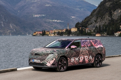 skoda peaq camo static front three quarters