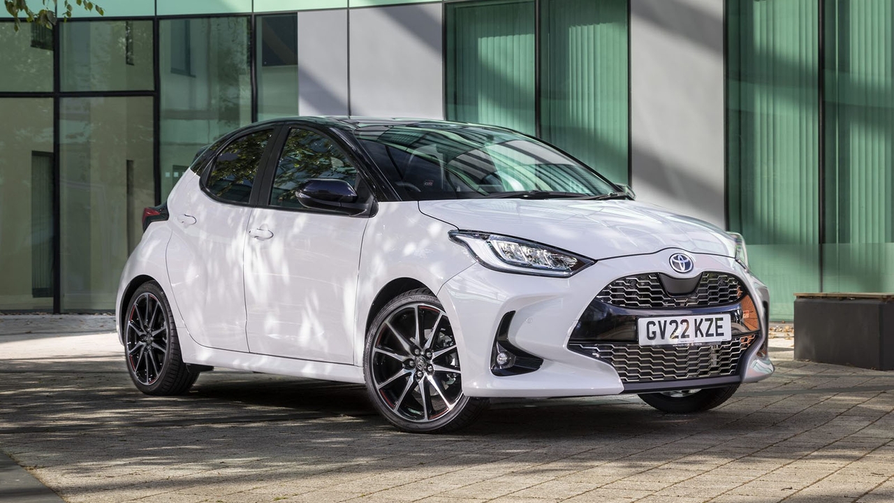 Toyota Yaris in white, static shot