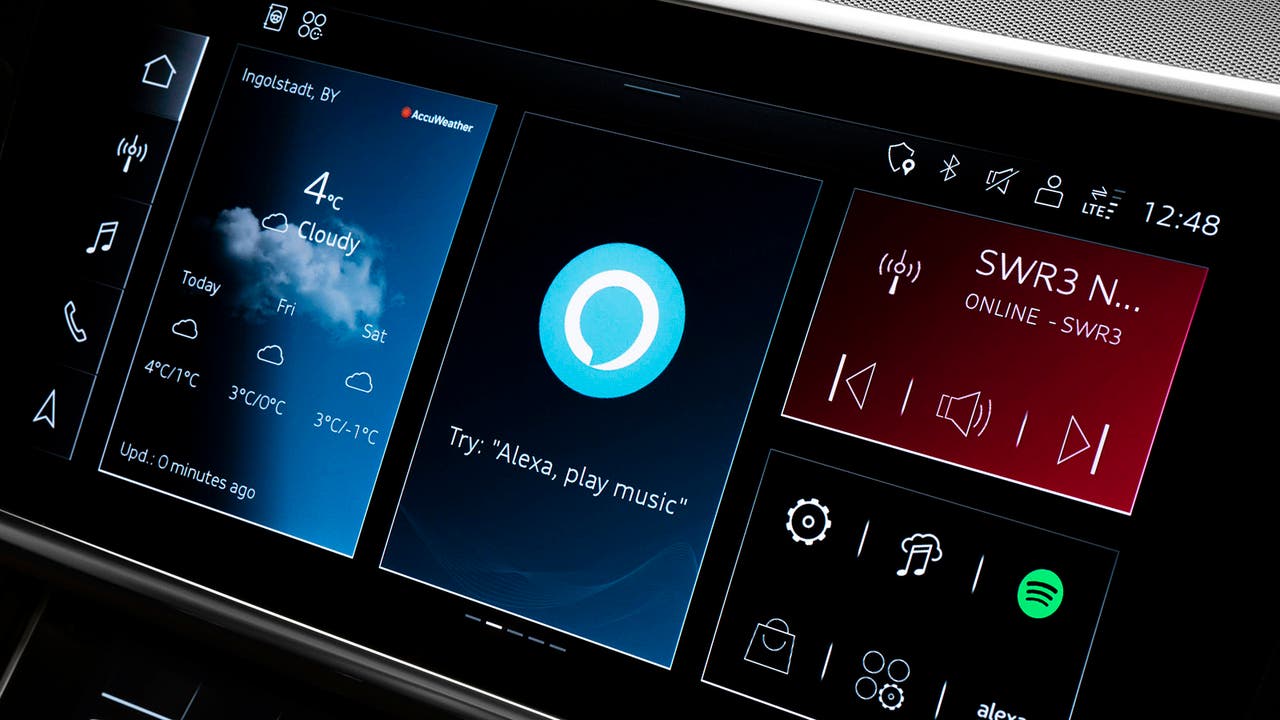 Closeup of apps on an Audi MMI system