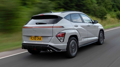 Hyundai Kona driving rear view