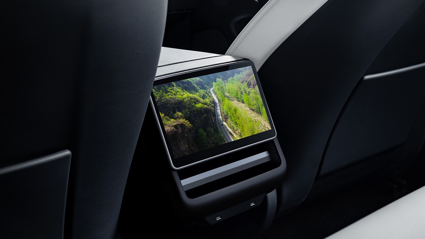 Tesla Model 3 rear infotainment screen