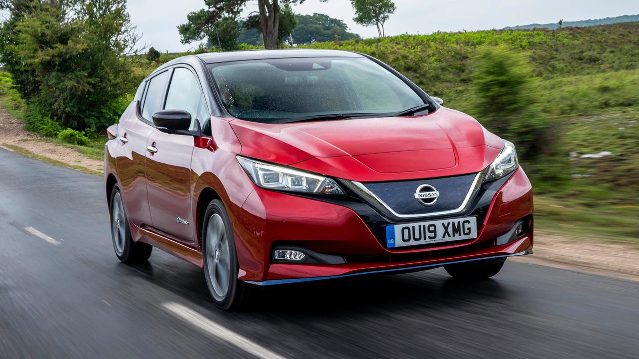 Nissan Leaf in red