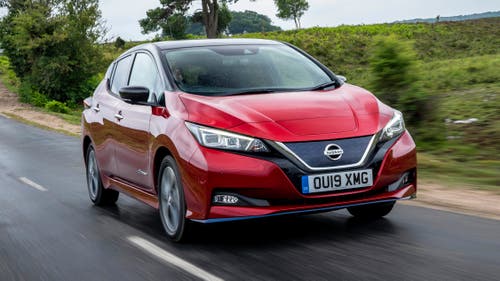 Nissan Leaf driving on road