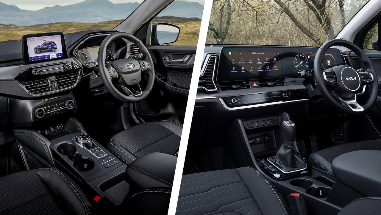 Ford Kuga vs Kia Sportage interiors