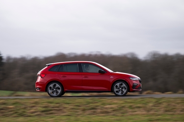 Skoda Scala side profile driving shot