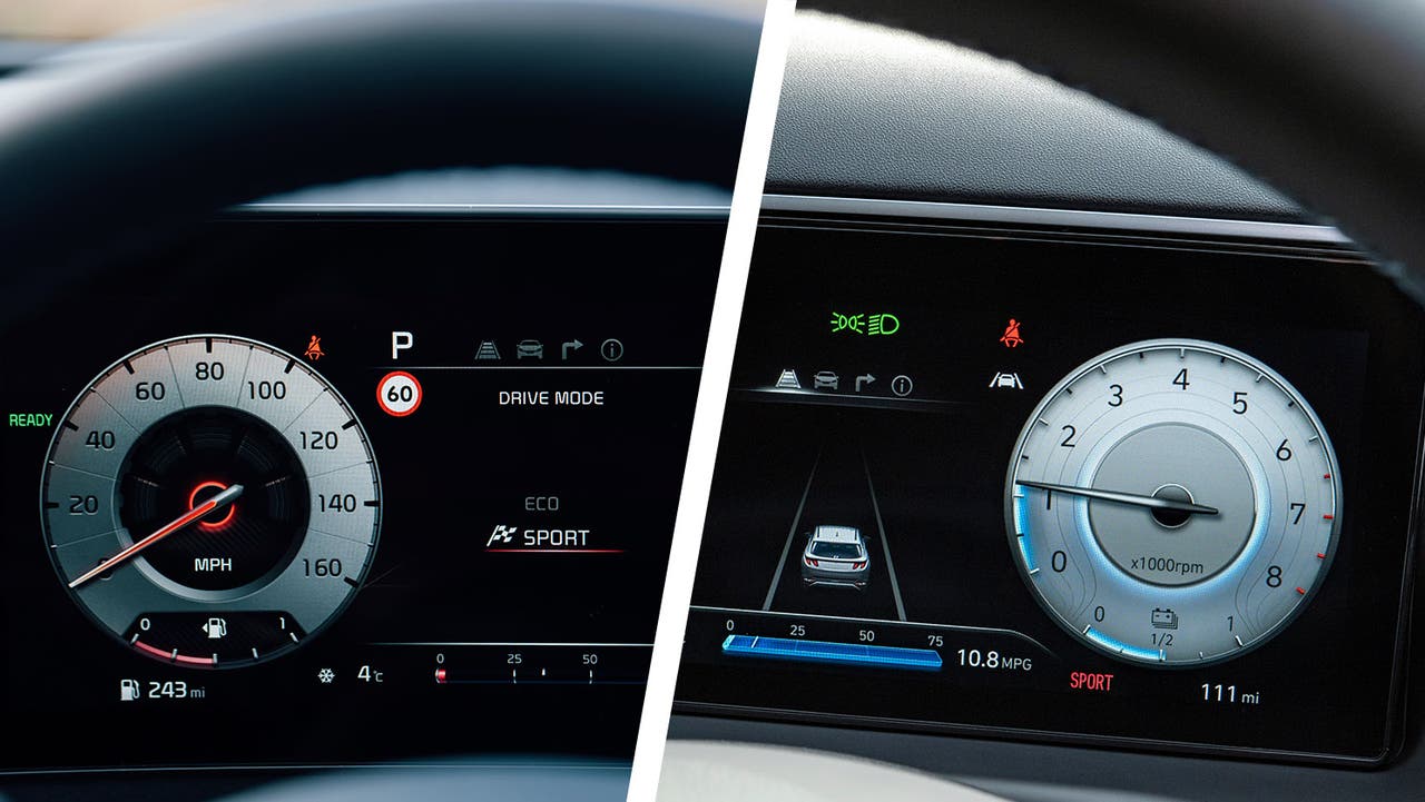Kia Sportage and Hyundai Tucson compared - engines and dials