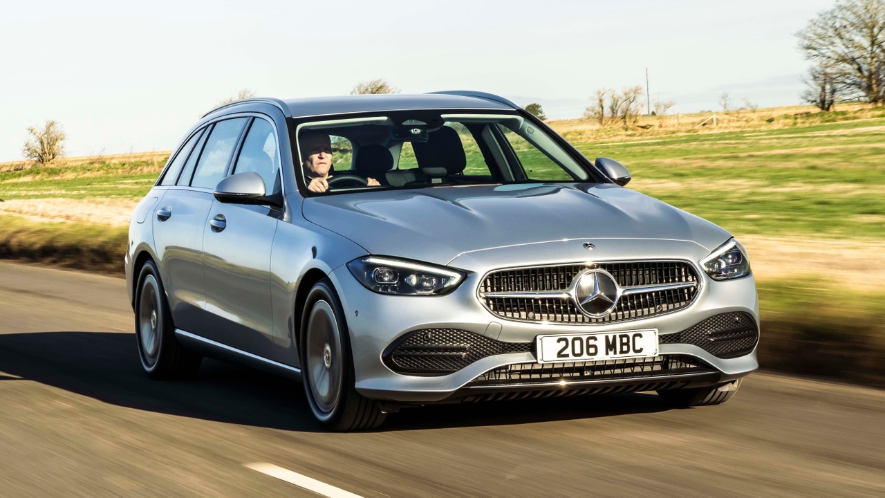 Mercedes C-Class Estate driving