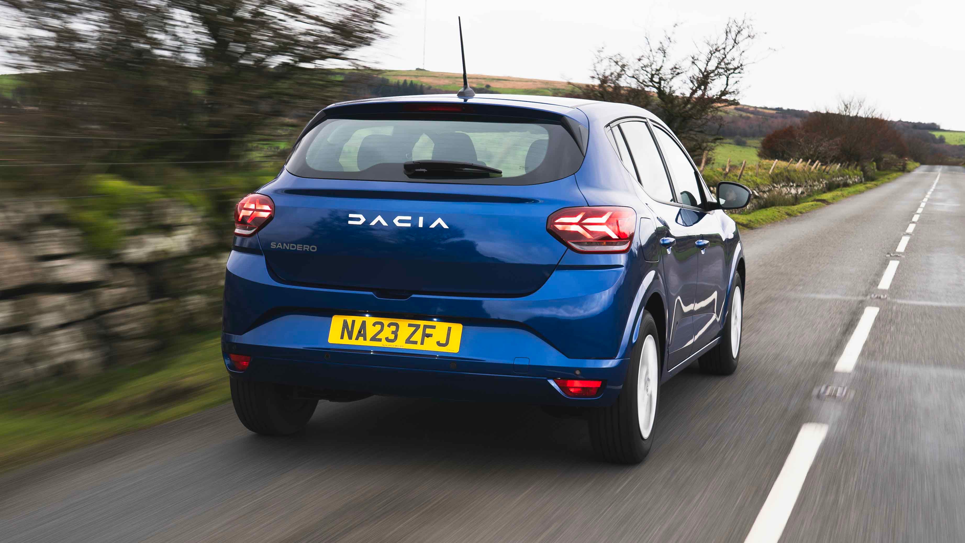 Dacia Sandero driving rear view