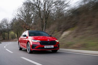 Skoda Scala facelift front driving shot