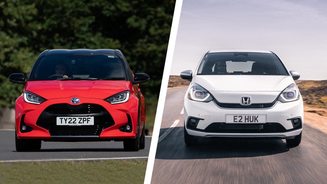 Toyota Yaris vs Honda Jazz front