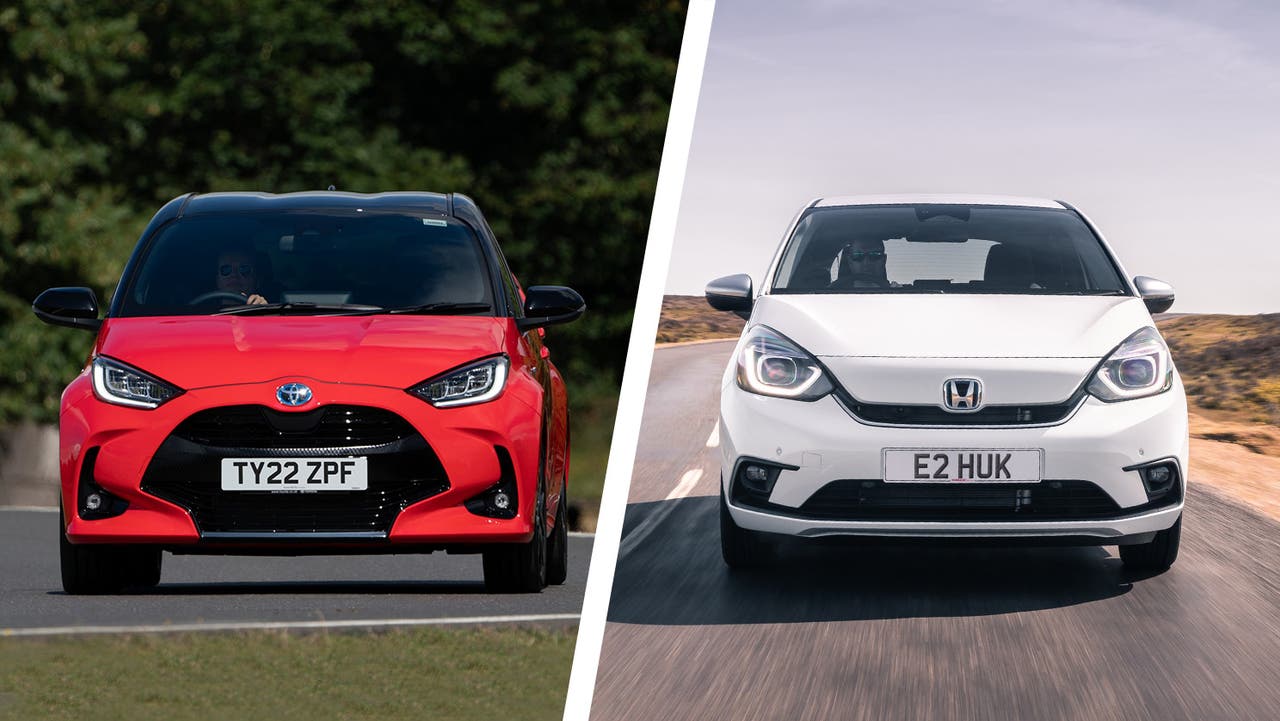 Toyota Yaris vs Honda Jazz front