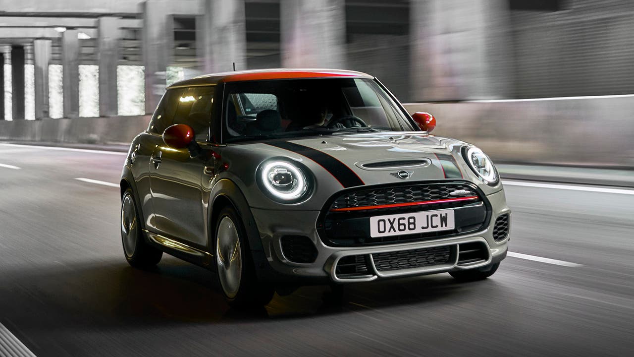 Mini Hatchback John Cooper Works in grey and red