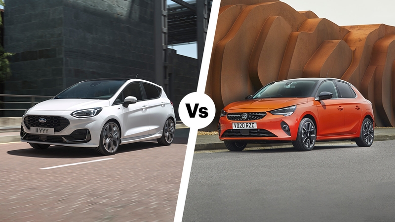 Ford Fiesta vs Vauxhall Corsa – driving front three quarter