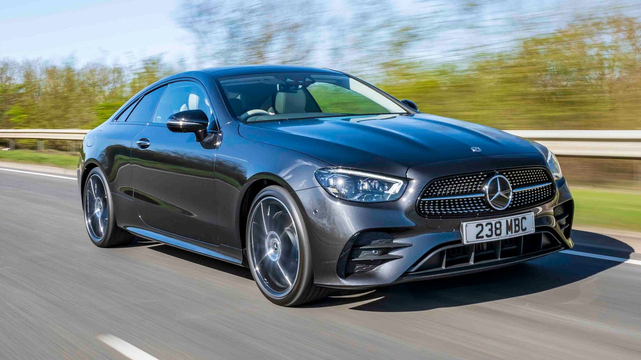 Mercedes E-Class Coupe driving