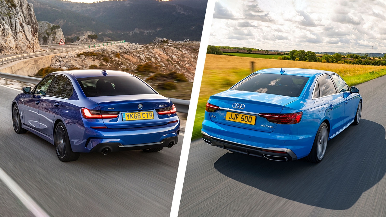 BMW 3 Series vs Audi A4 – rear shot