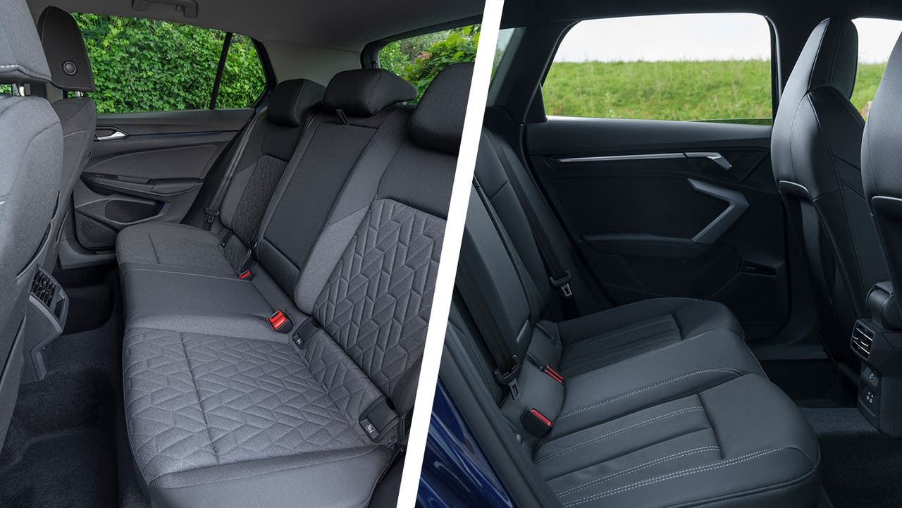 Volkswagen Golf vs Audi A3 rear seats