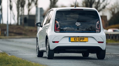 Volkswagen e-Up driving rear view