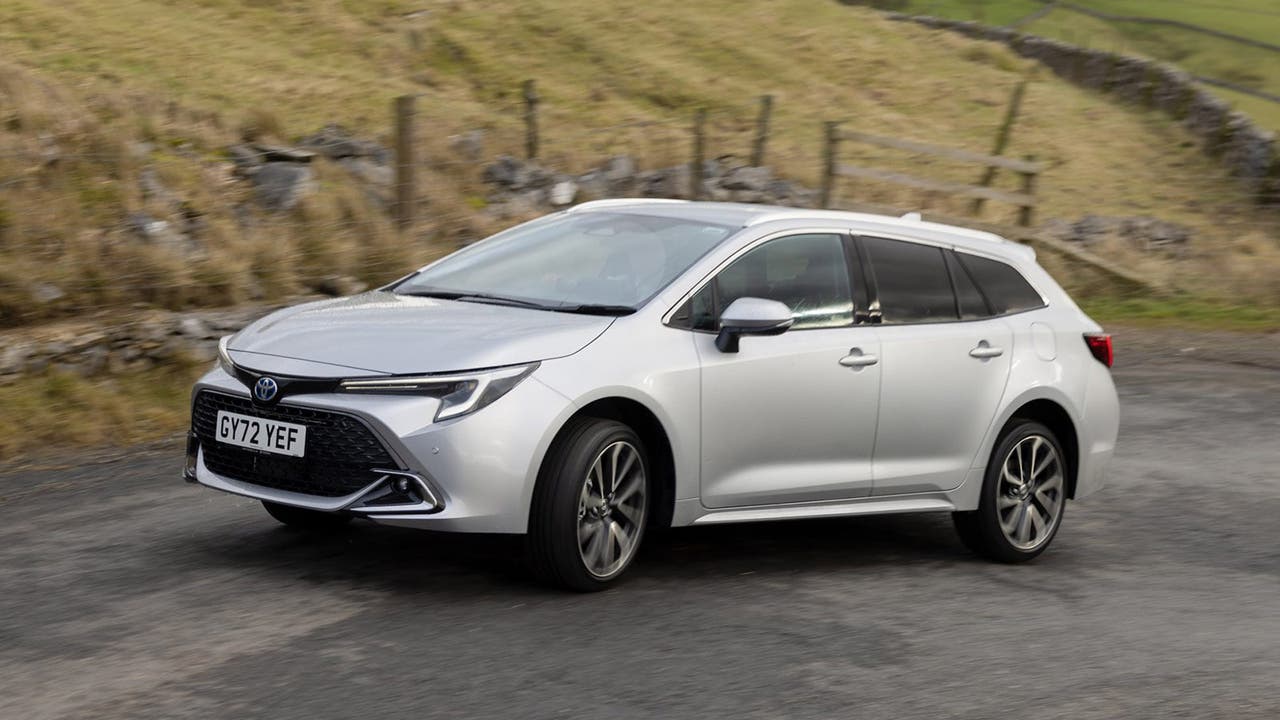 Toyota Corolla Touring Sports estate in silver, driving shot