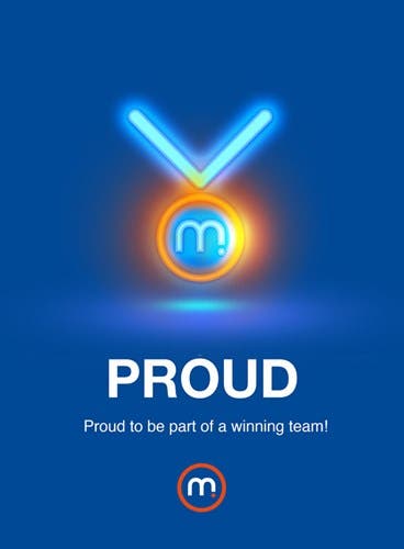 Graphic showing proud and a medal