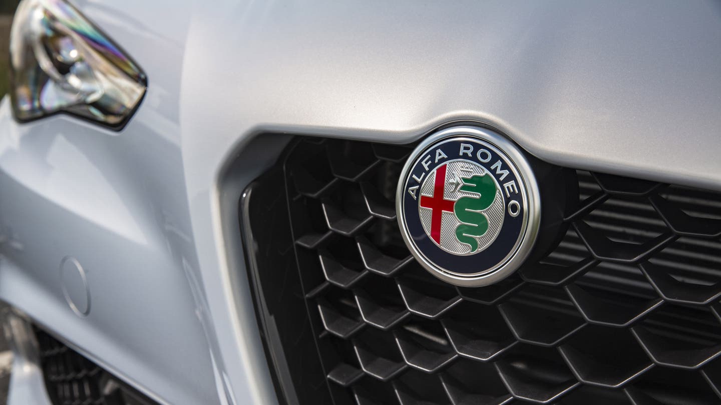 Alfa Romeo Giulia badge on grille