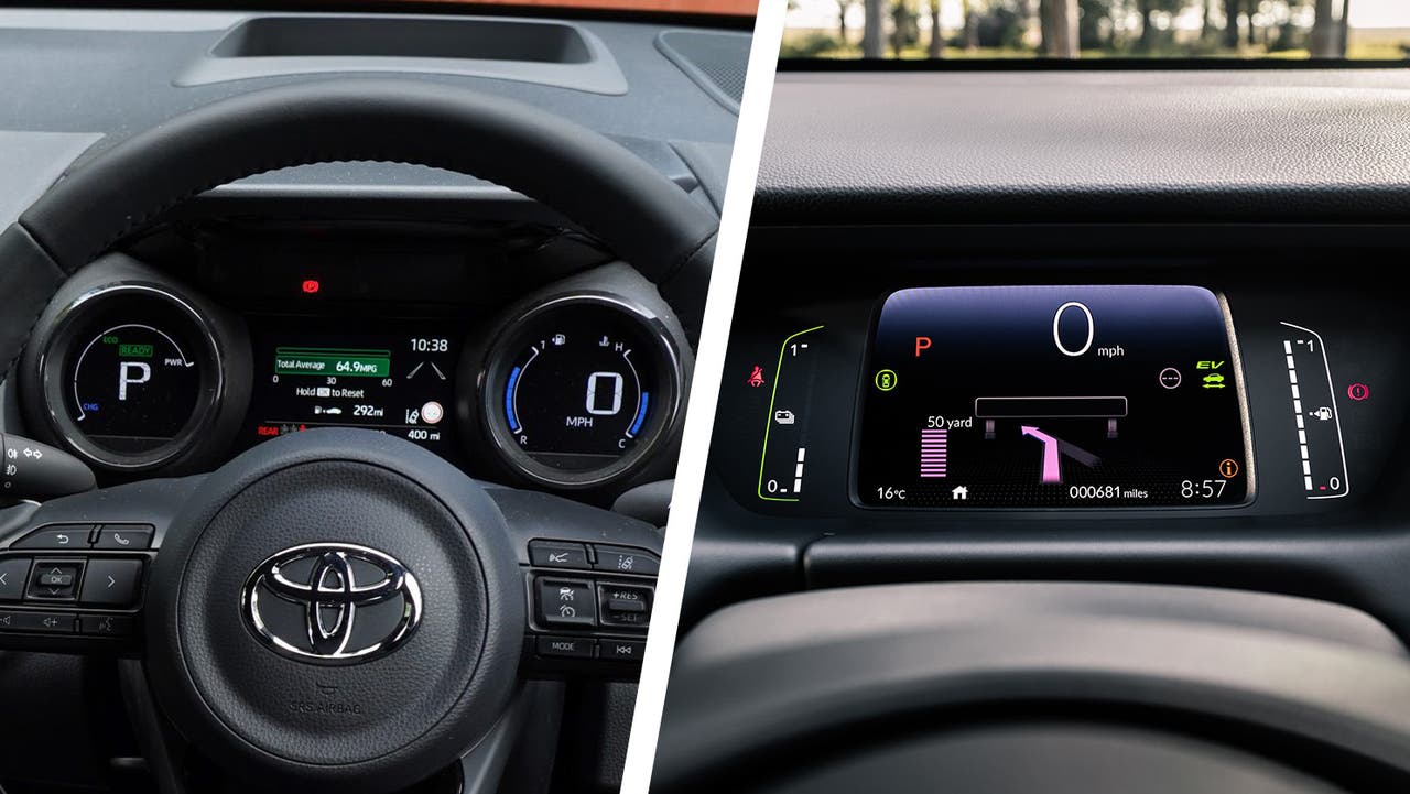 Toyota Yaris vs Honda Jazz driver's dials