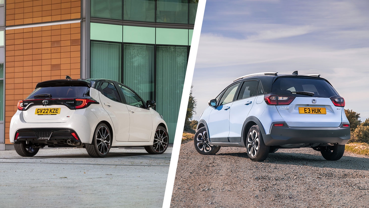 Toyota Yaris vs Honda Jazz rear three quarter