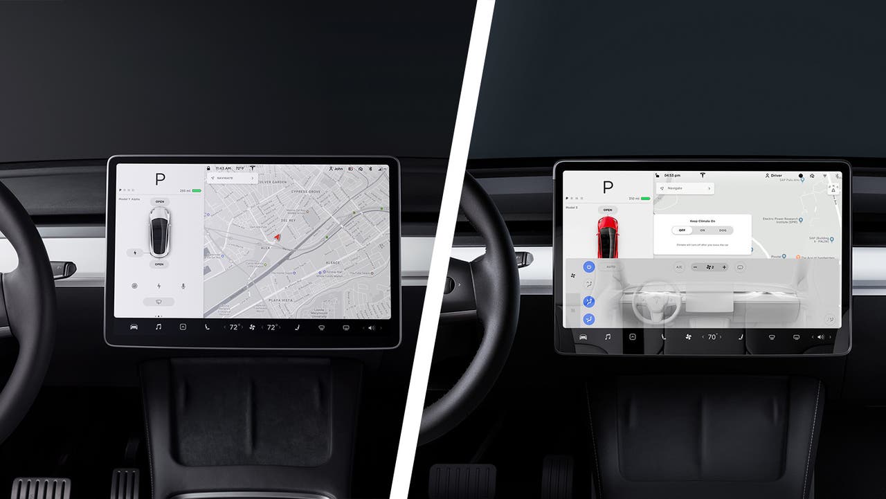 Tesla Model Y vs Tesla Model 3 infotainment screens