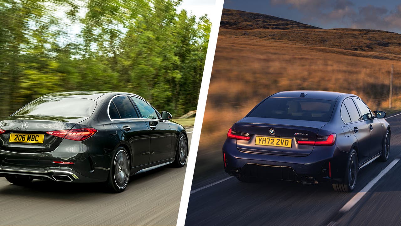 Mercedes C-Class vs BMW 3 Series rear