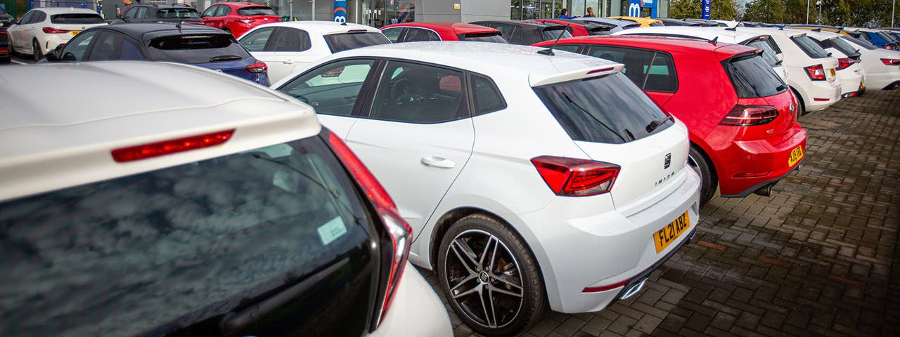 A selection of cars for sale at Motorpoint