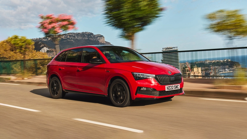 Skoda Scala in red