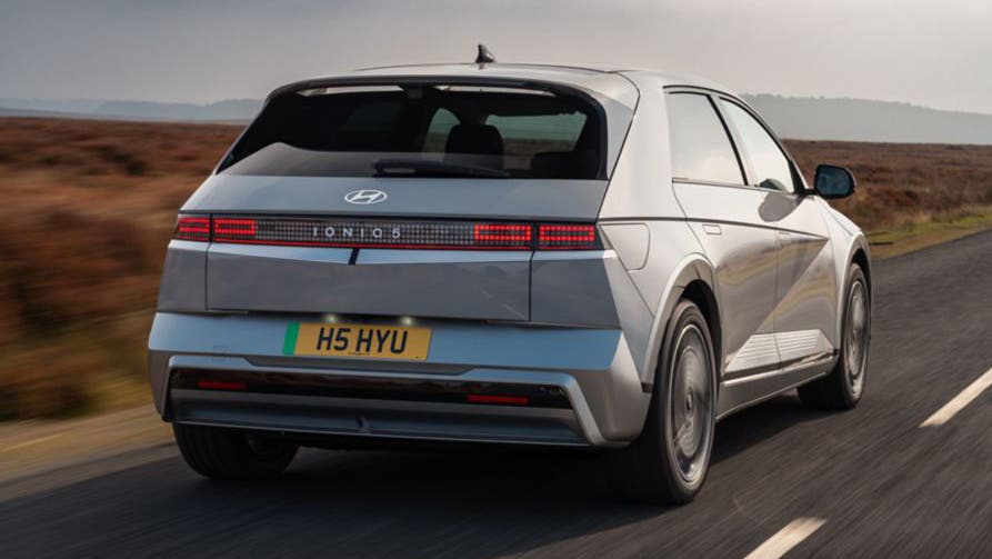 Hyundai Ioniq 5 driving rear view