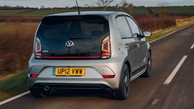 Volkswagen Up GTI driving rear view